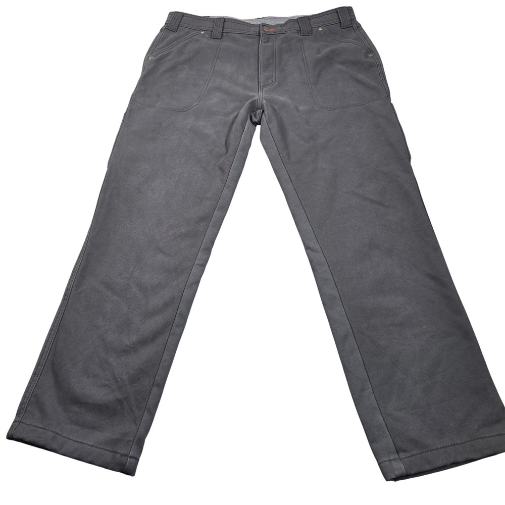 Coleman Pants Mens 38x31 (38x32 Tag) Gray Fleece Lined Carpenter Canvas Workwear